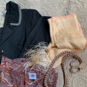 Light salmon/peach silk scarf